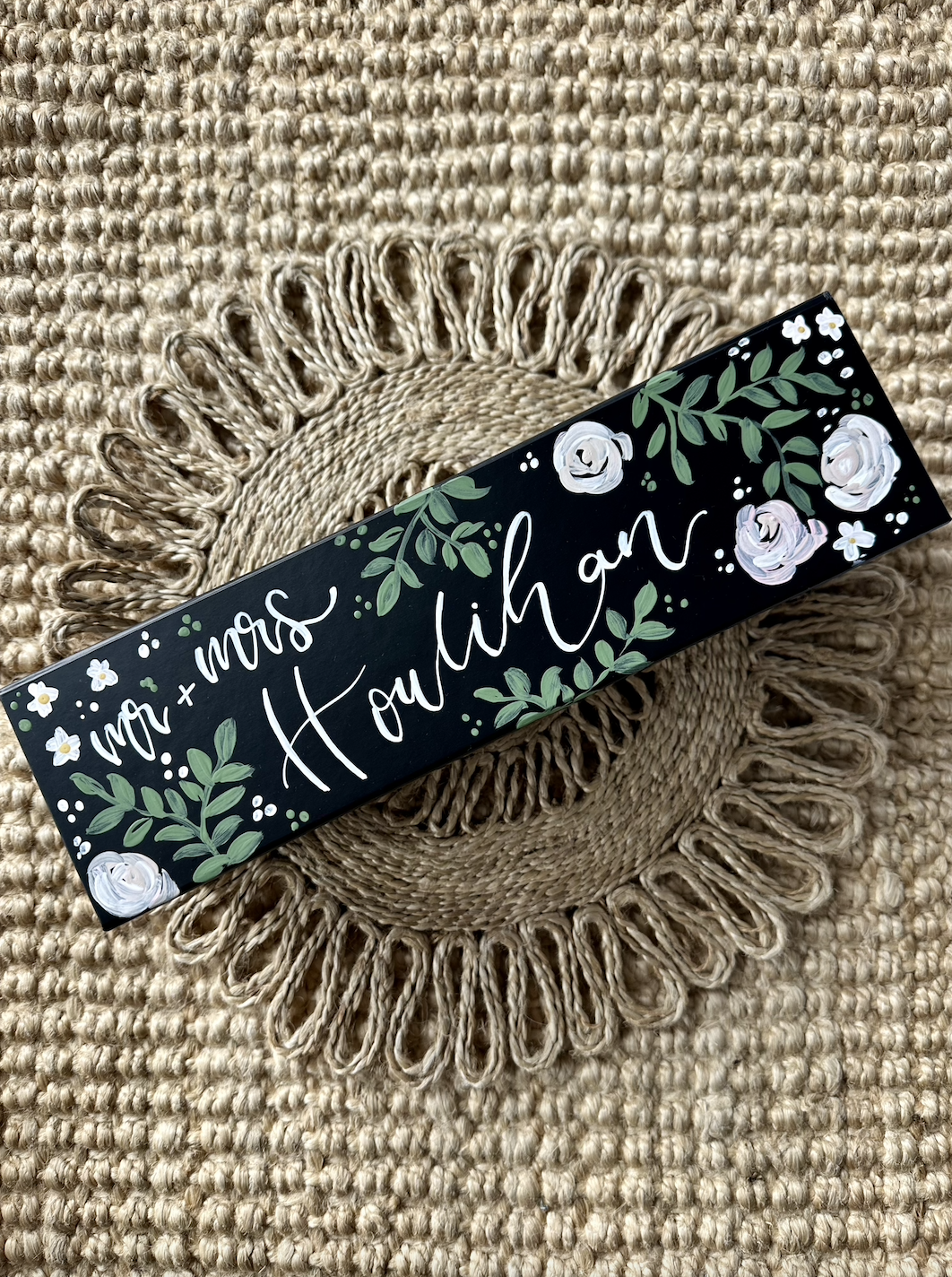 Hand Painted Personalised Wine Bottle Gift Box
