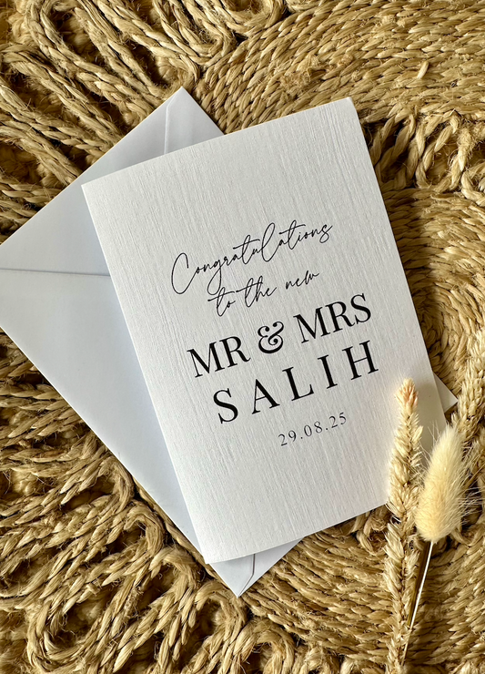 Personalised Surname Wedding Engagement Card