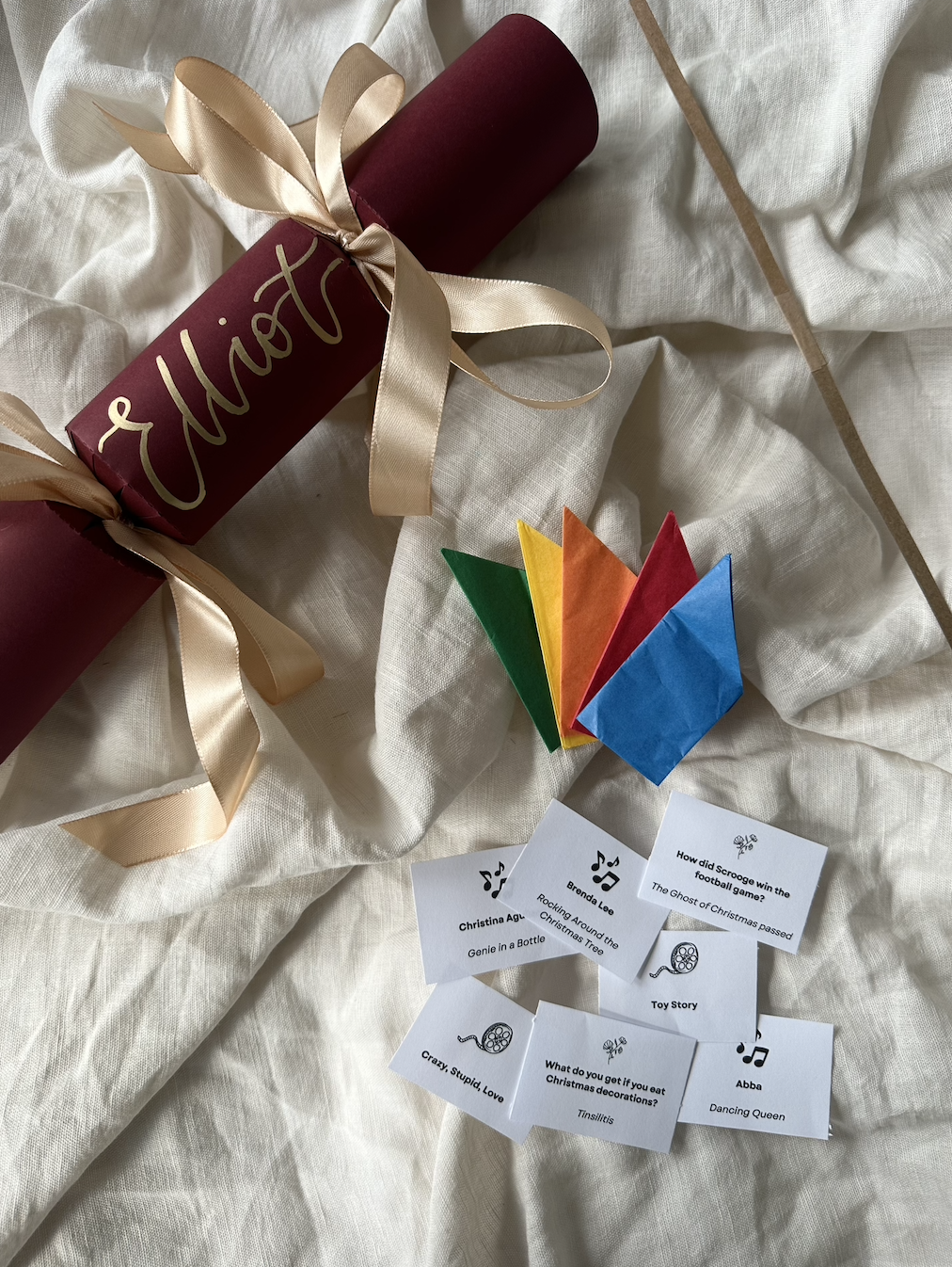 Personalised DIY Custom Christmas Cracker Place Name