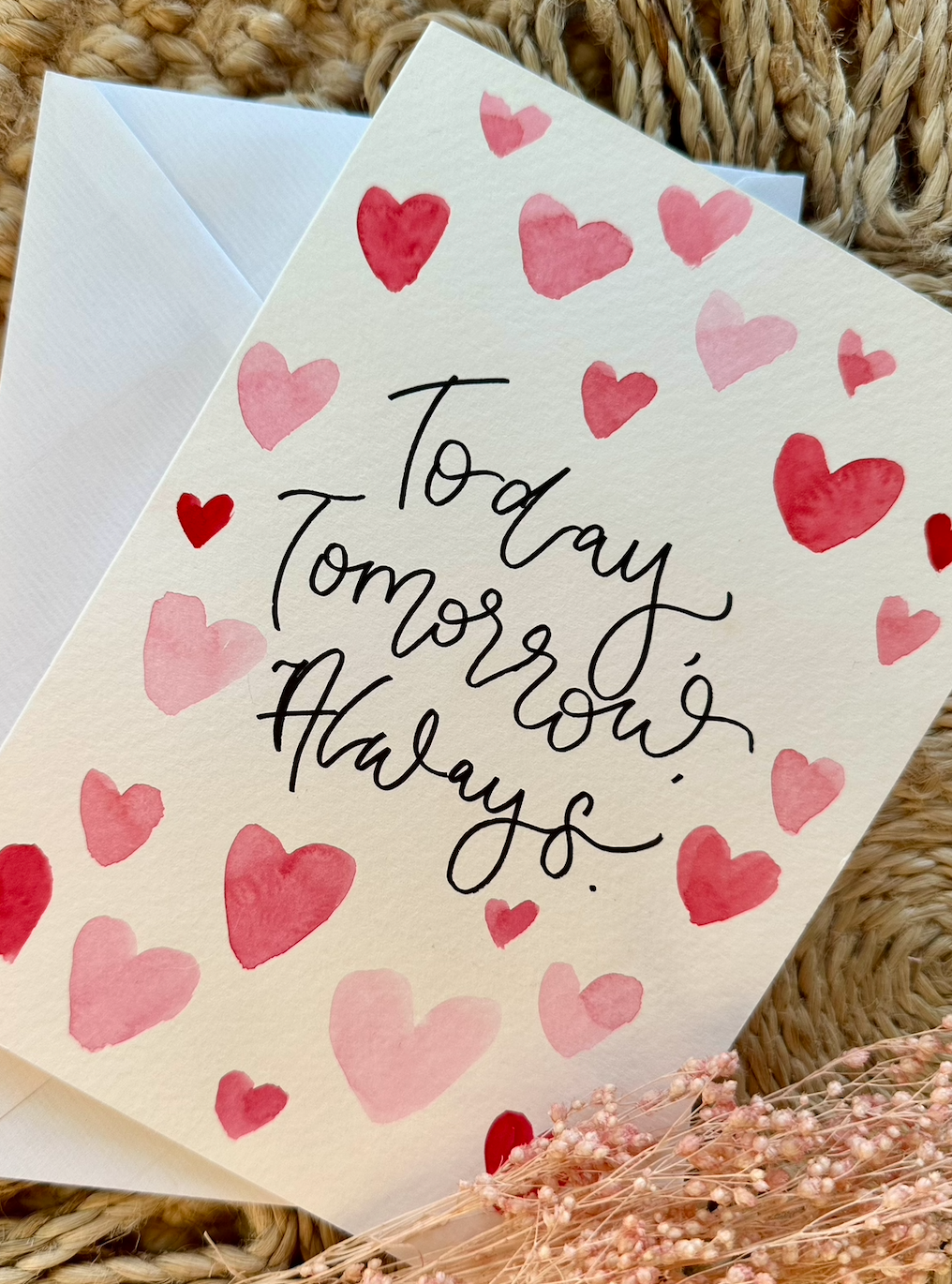 Personalised Hand Painted Love Heart Card