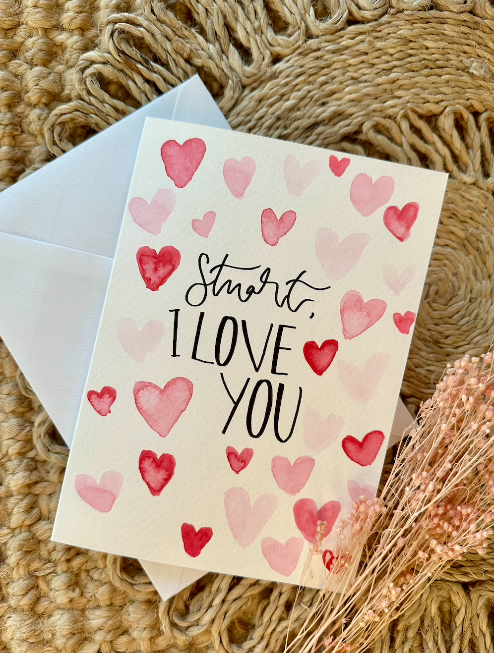 Personalised Hand Painted Love Heart Card