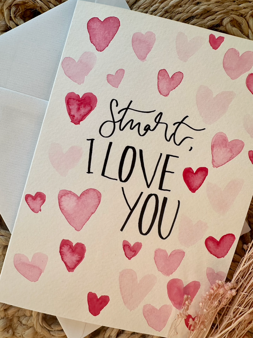 Personalised Hand Painted Love Heart Card