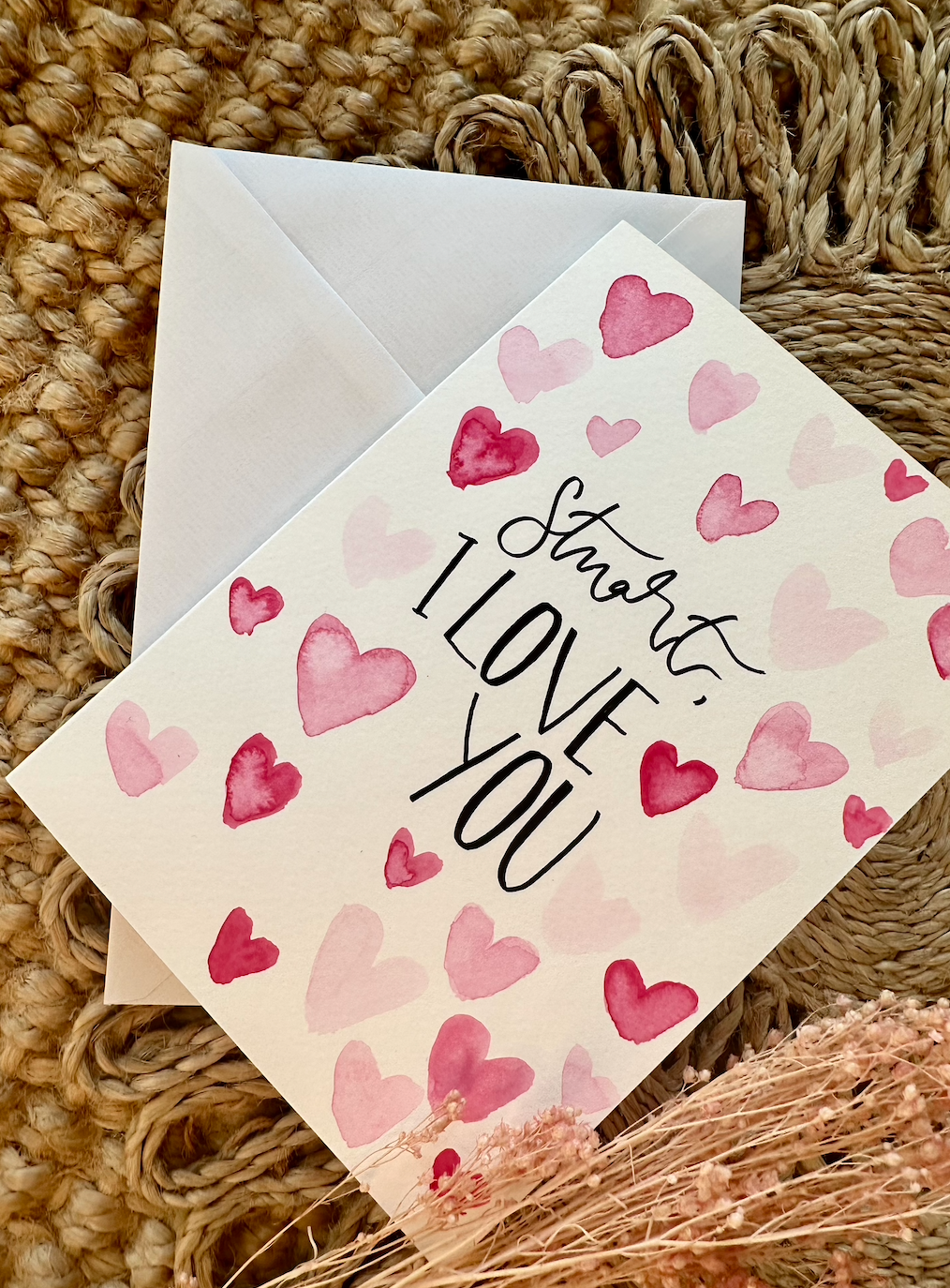 Personalised Hand Painted Love Heart Card