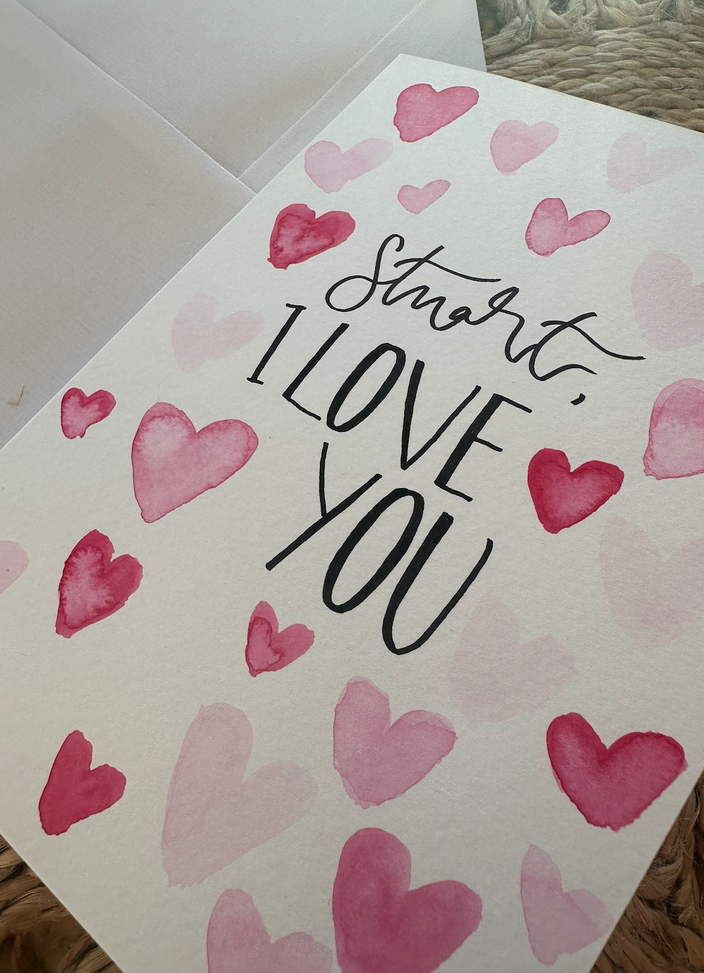 Personalised Hand Painted Love Heart Card