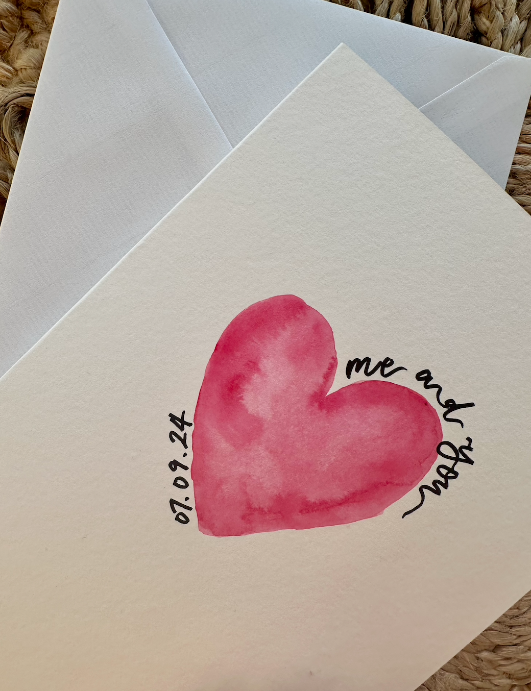 Hand Painted Personalised Heart Card