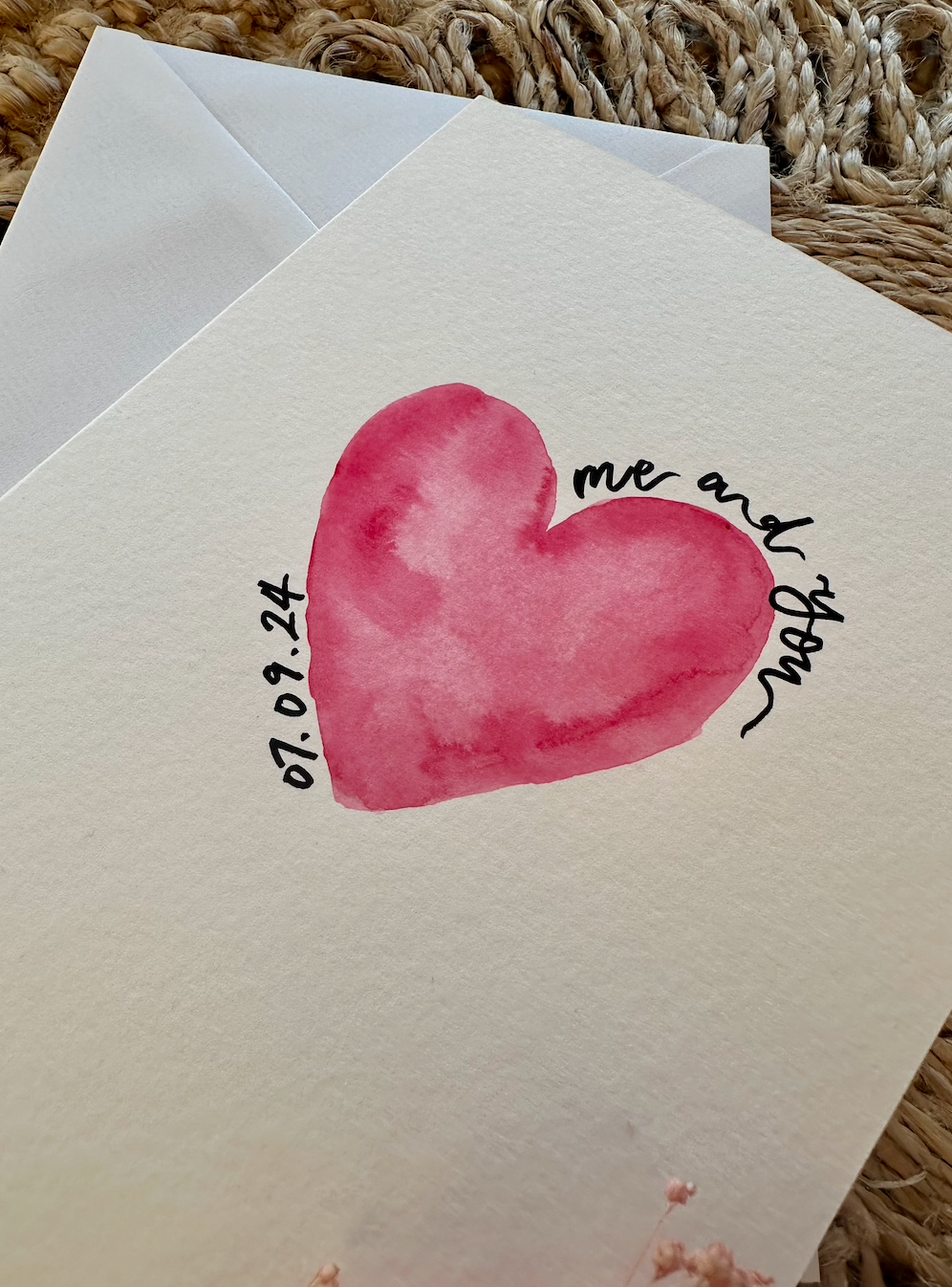 Hand Painted Personalised Heart Card