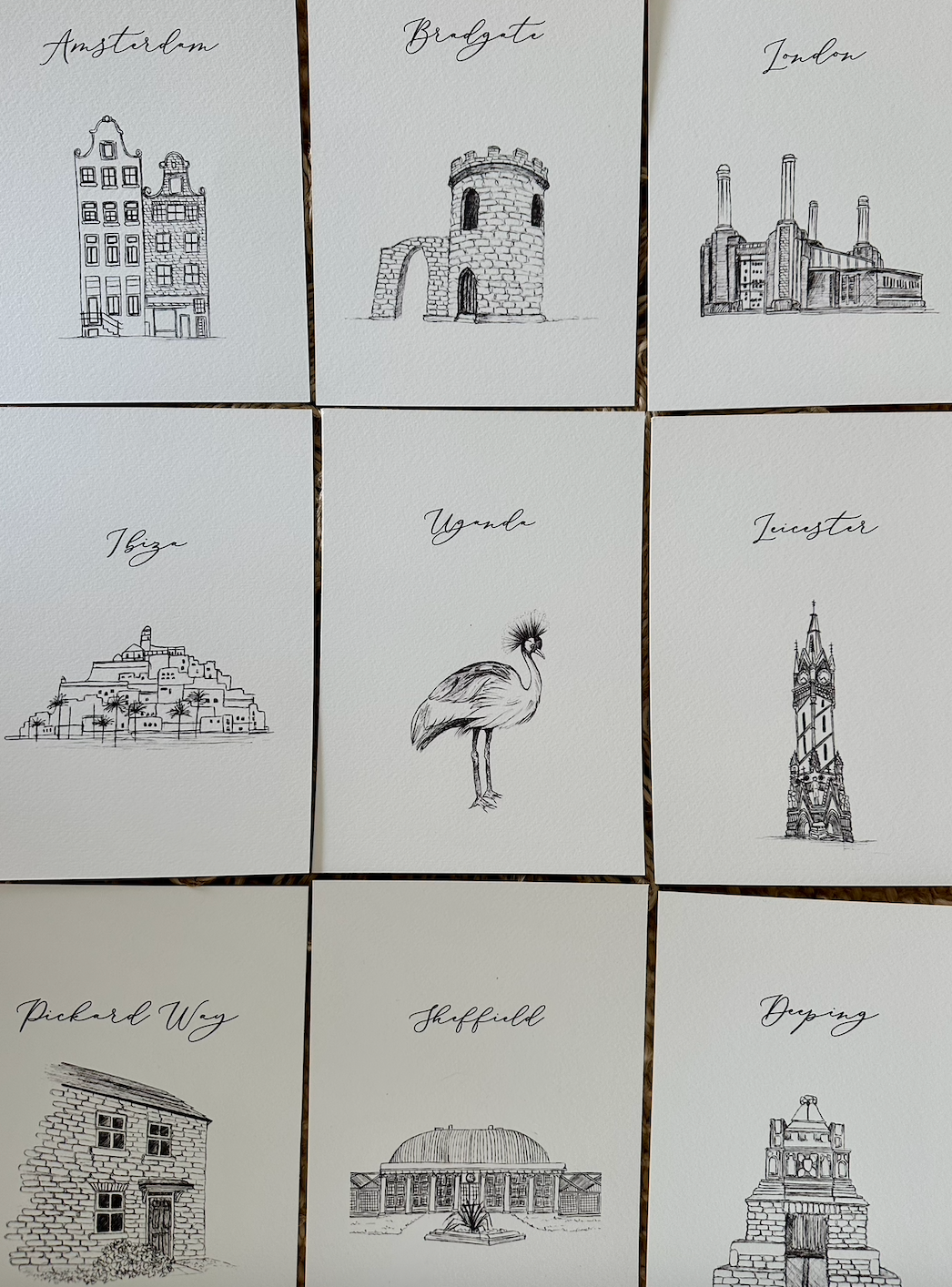 Personalised Hand Drawn Location Table Names