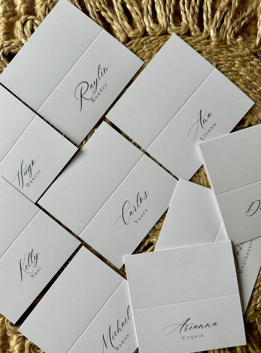 Calligraphy Style Folded Place Cards