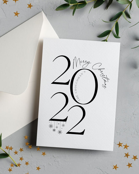 Pack Of 5 Personalised 2022 Christmas Cards