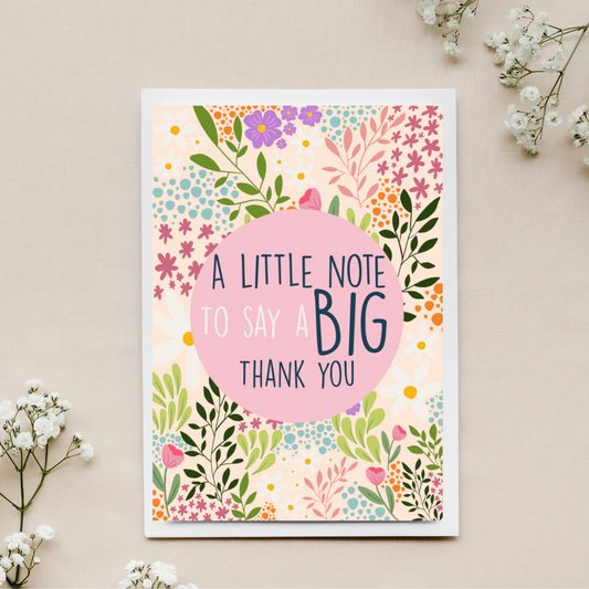 A Little Note To Say A Big Thank You Card