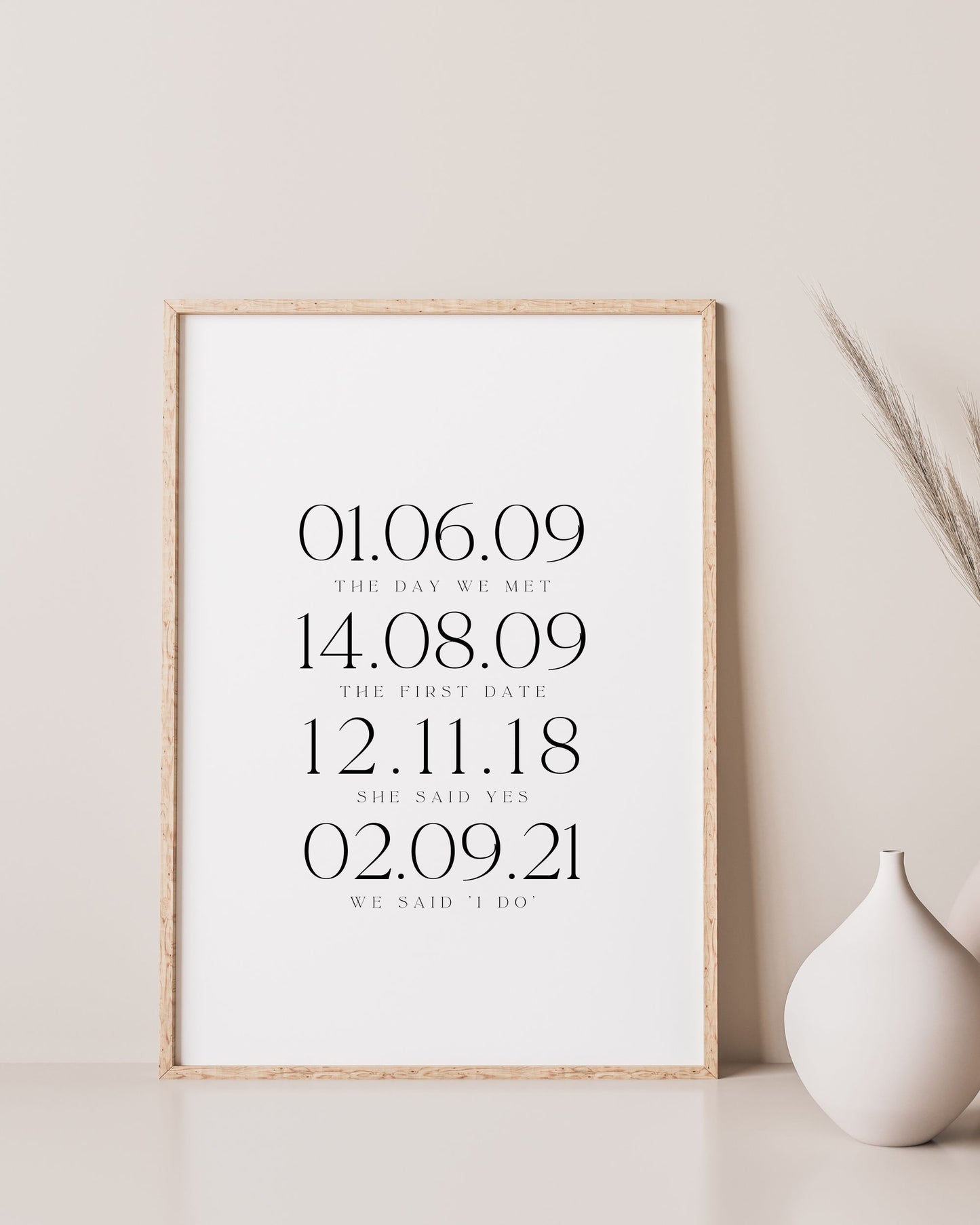 Personalised Custom Memorable Date Print