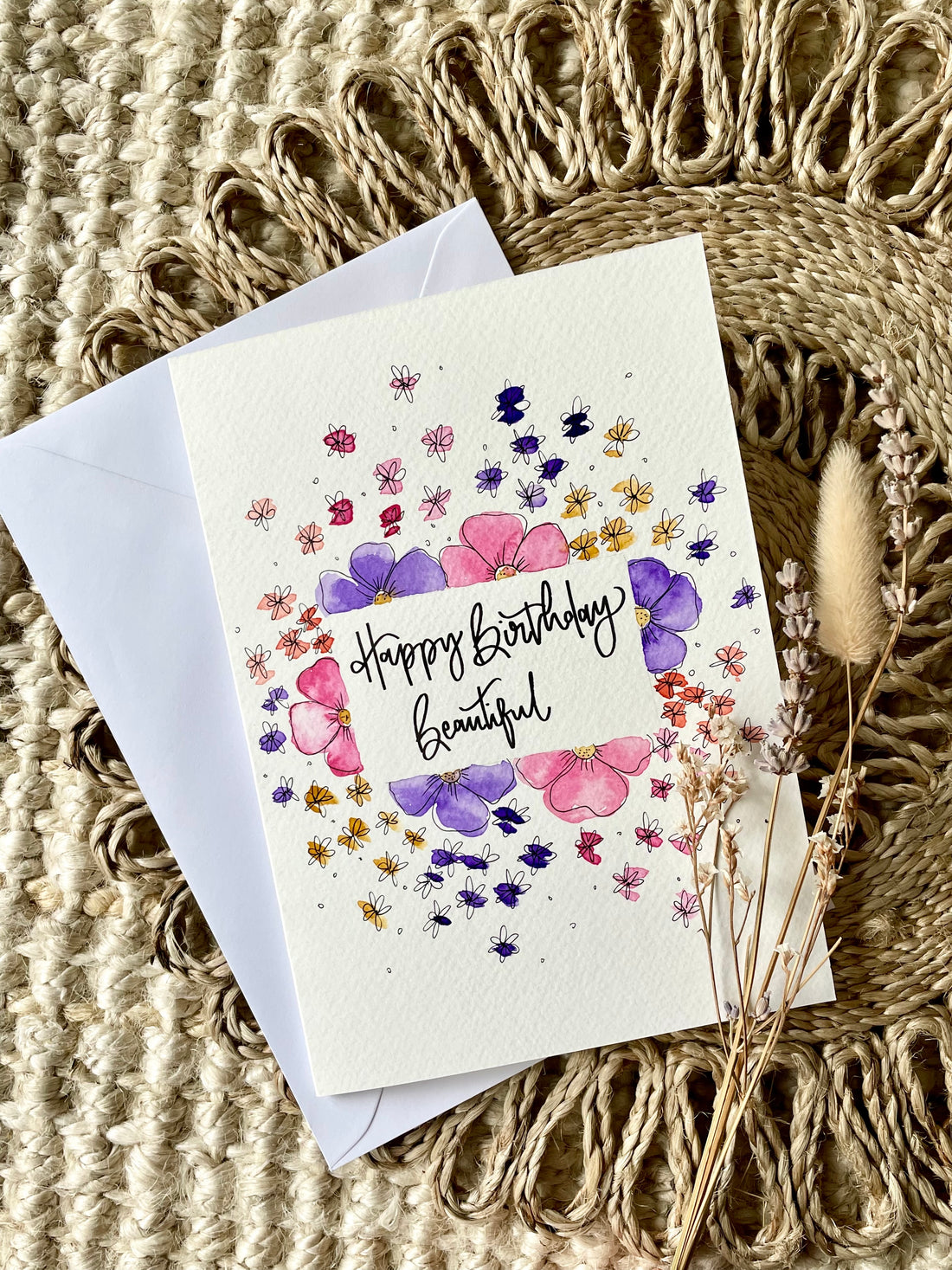 Pink & Purple Floral Birthday Card – withlove-el