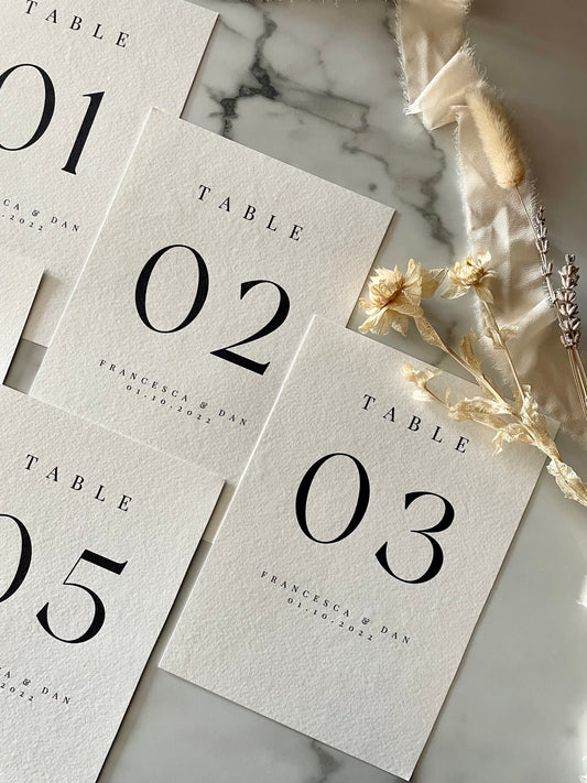 Classic Modern Table Numbers