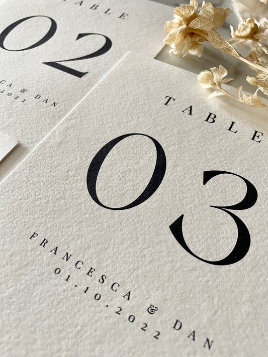 Classic Modern Table Numbers