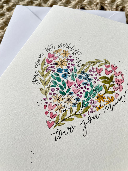 Personalised Floral Heart Occasion Card