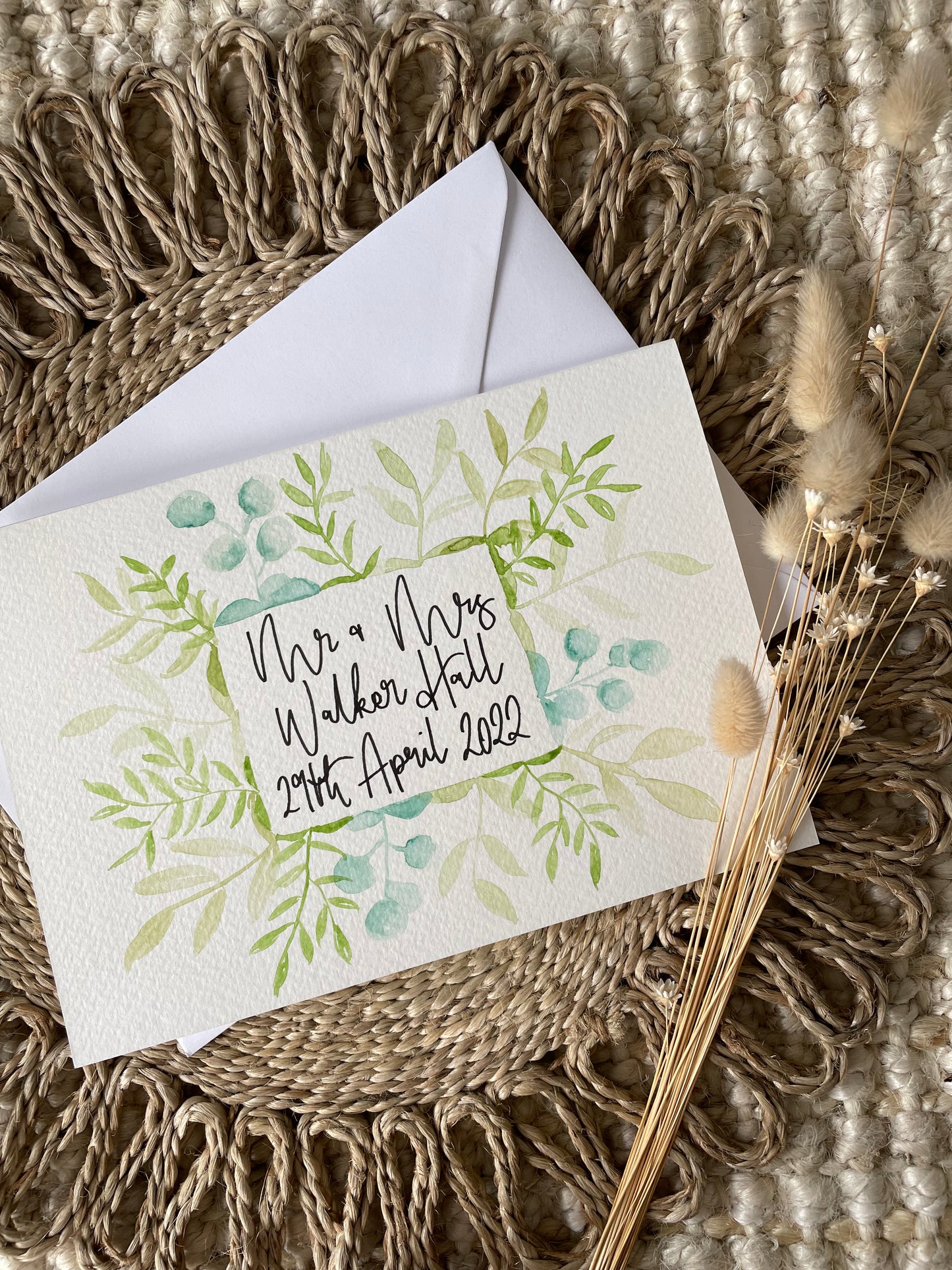 Mr & Mrs Botanical Wedding Card