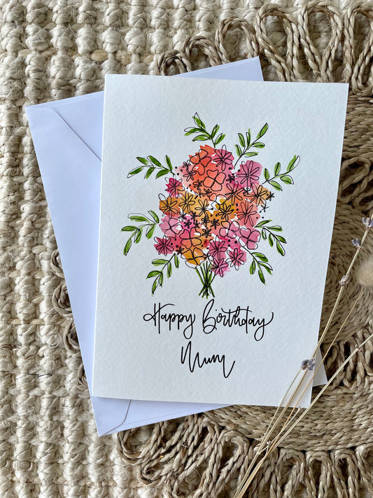 Floral Bouquet Birthday Card
