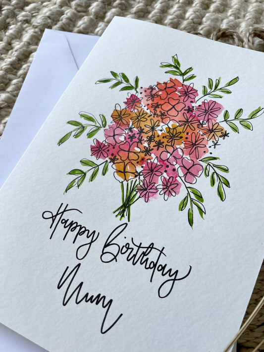 Floral Bouquet Birthday Card