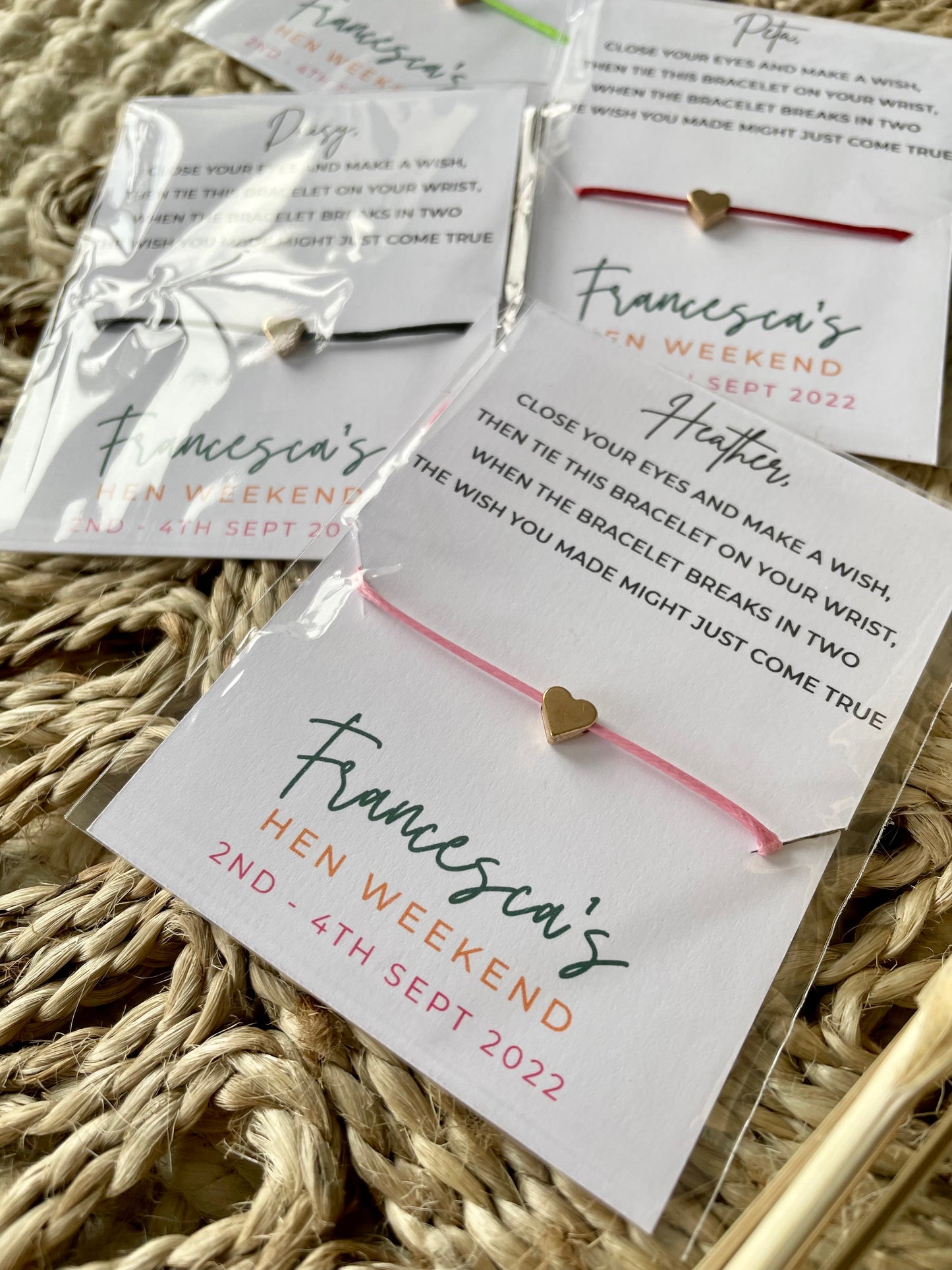 Hen Do Party Personalised Wish Bracelet
