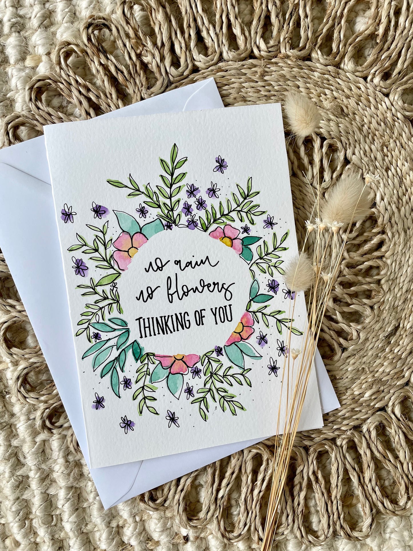 No Rain No Flowers Thinking Of You Card