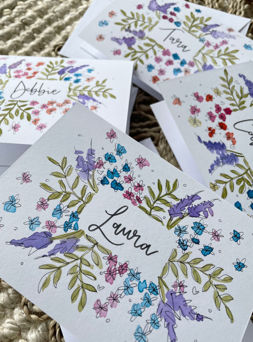 Mixed Floral Name Card