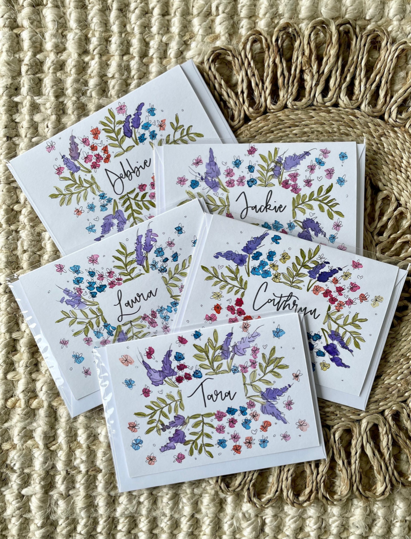 Mixed Floral Name Card