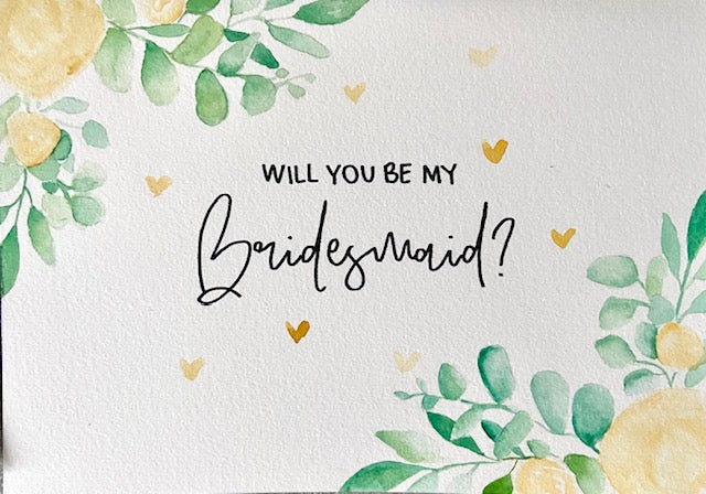 Corner Floral Will You Be My Bridesmaid Card
