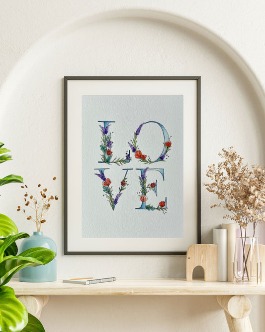 LOVE Floral Illustration